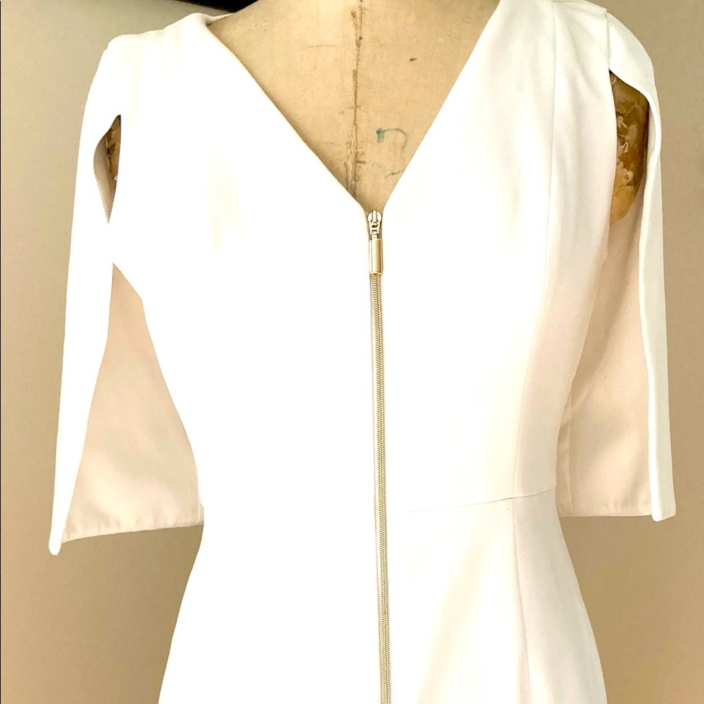 Black Halo white midi Dress size 6